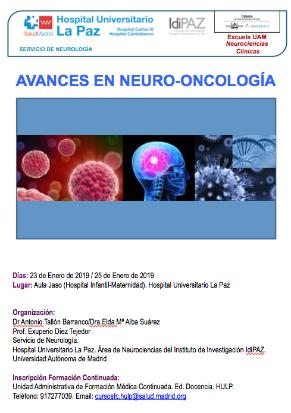 Cartel del Curso «Avances en Neuro-Oncología»