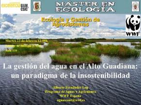 Conferencia de Alberto Fernández Lop sobre gestión del agua en el Alto Guadiana.