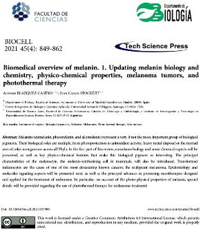 Biomedical overview of melanin. 1. Updating melanin biology and chemistry, physico-chemical properties, melanoma tumors, and photothermal therapy