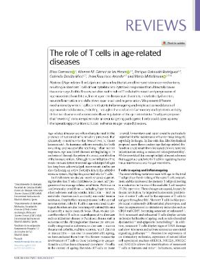 The role of T cells in age-related diseases