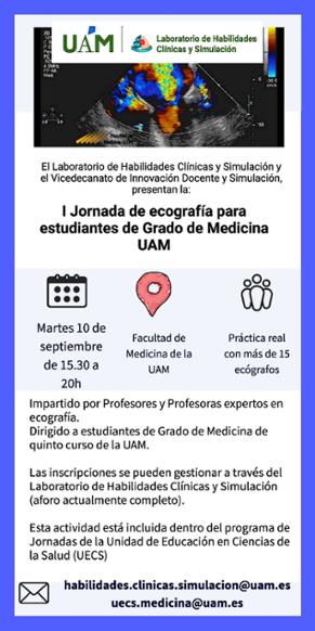 I Jornada de ecografia para estudiantes de Grado en Medicina de la UAM