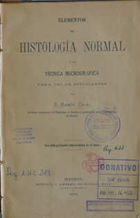 Elementos de Histologa Normal y de Tcnica Microgrfica para uso de estudiantes.