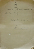 Curso de Introduccin a la Psicologa, Ao 1921 a 1922.