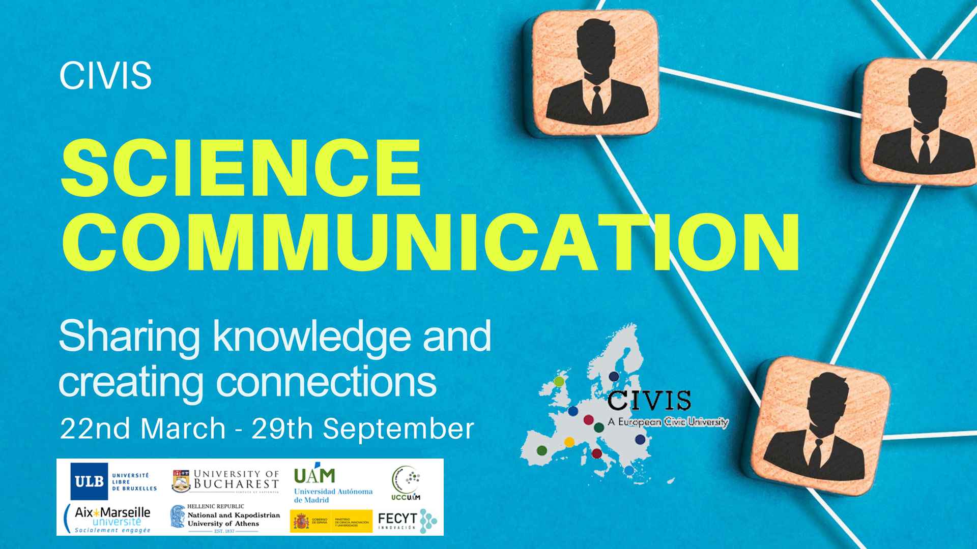 Detalle del cartel del curso 'Science Communication' organizado por la UAM dentro del marco CIVIS.