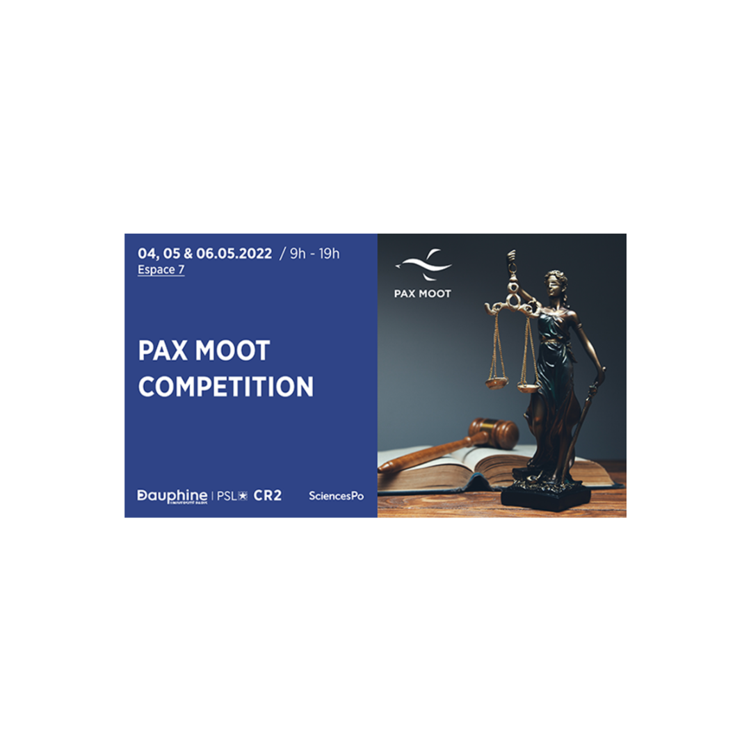 Logo Pax Moot foto balanza símbolo del derecho