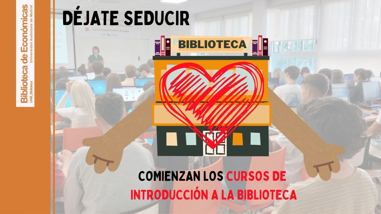 Cartel anunciando las sesiones de introducción a la biblioteca