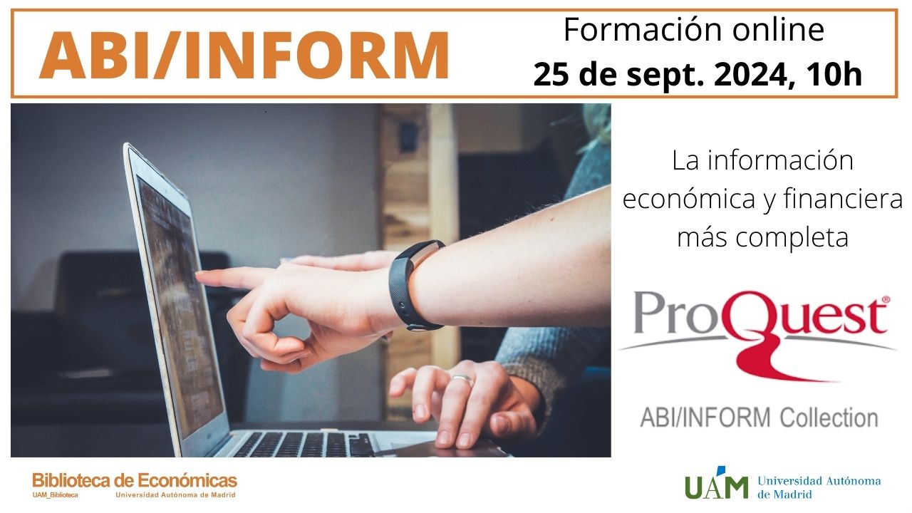 Cartel anunciando la sesión de formación de ABI/INFORM