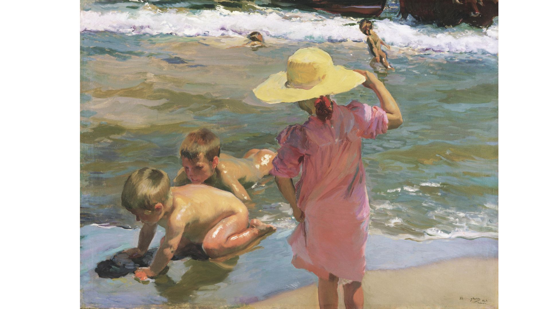 Niños a la orilla del mar por Joaquín Sorolla. / Wikimedia Commons