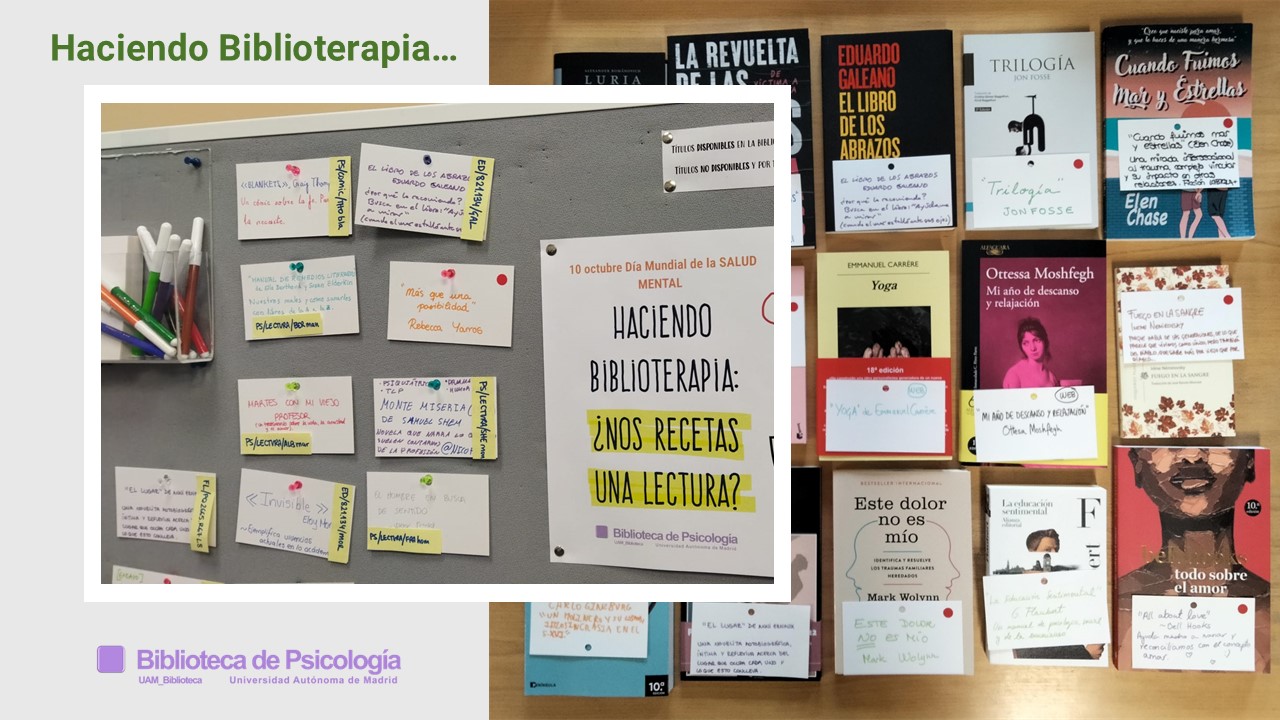 Libros comprados actividad biblioterapia