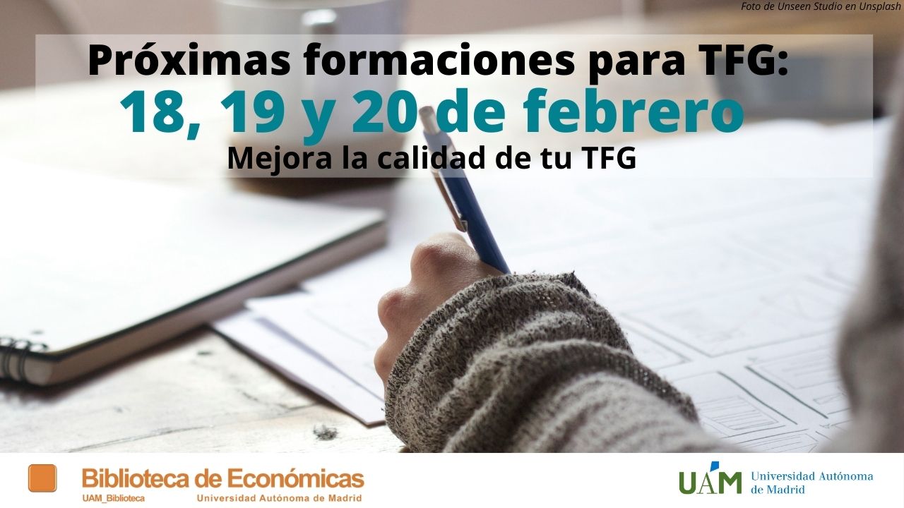 Cartel anunciando la próxima formación para el TFG