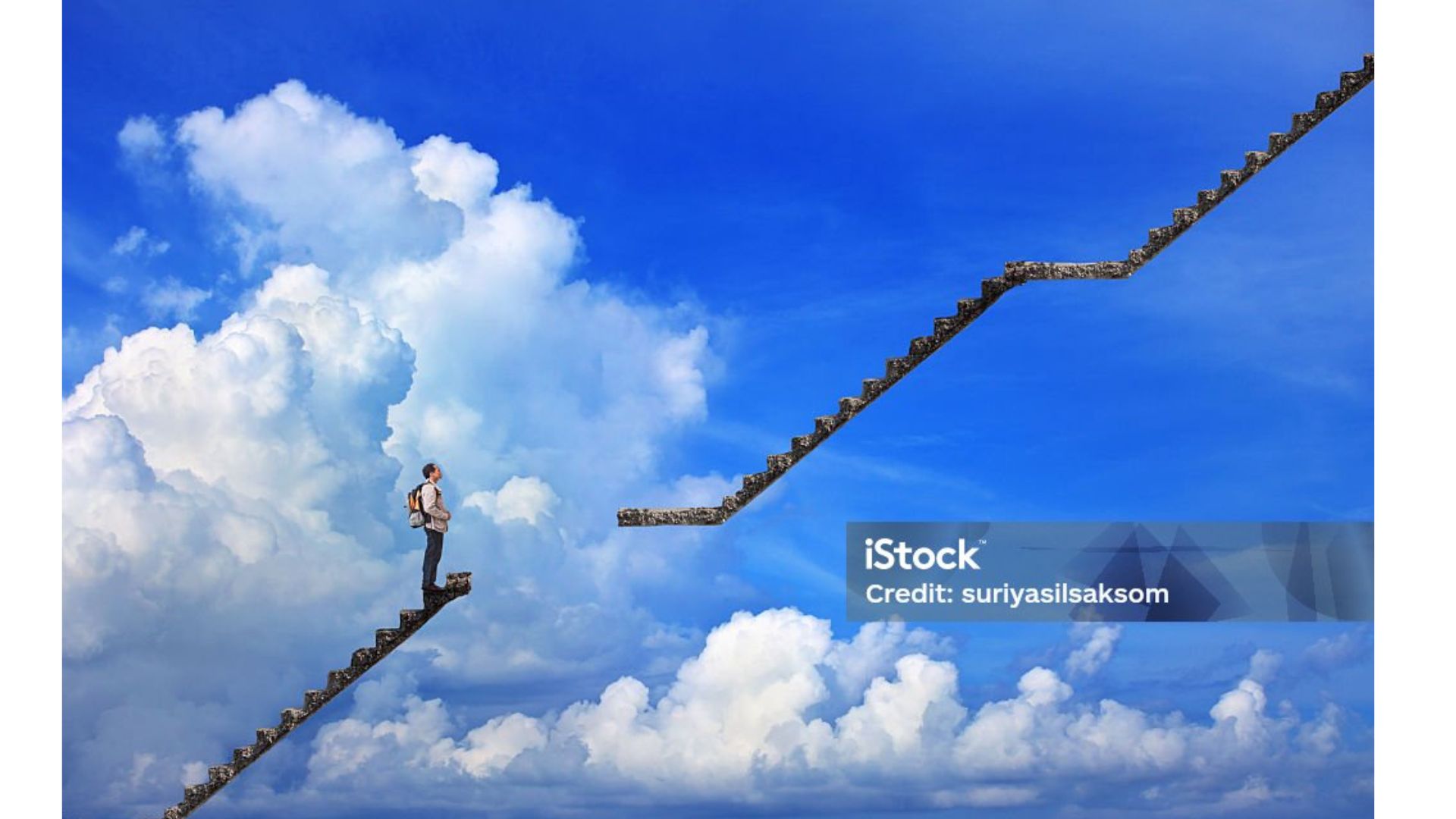 La escalera incompleta simboliza el progreso educativo interrumpido. iStock