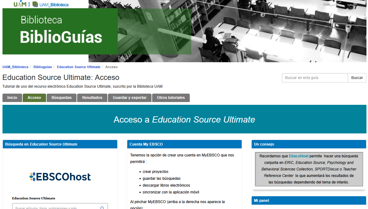 Nueva biblioguia de Education Source Ultimate