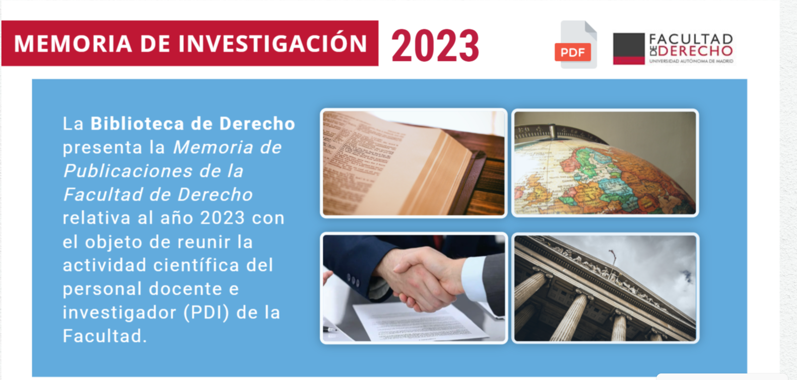 Memoria de investigación 2023 de la Facultad de Derecho UAM