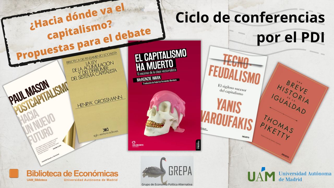 Cartel anunciando el ciclo de conferencias ¿Hacia dónde va el capitalismo?